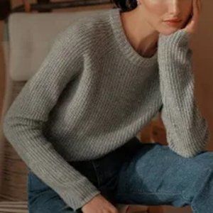 Jenni Kayne Cashmere Fisherman Sweater heather grey size S